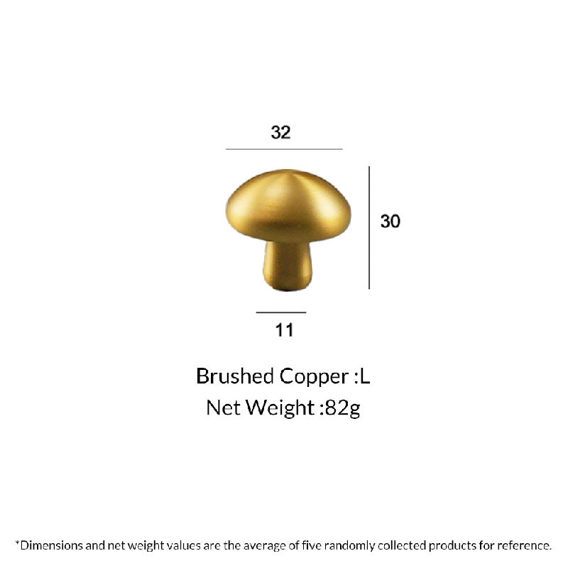DOOROOM 1 Inch Matt Black Antique Brass Cabinet Knobs Modern Dresser Round Knobs Brass Mushroom Shape Pulls for Kitchen 