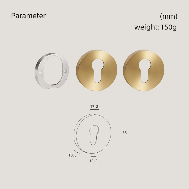 DOOROOM Brass Door Handle Accessories Euro Cylinder Escutcheon Rose Cover Matt Brass Antique Bronze Black