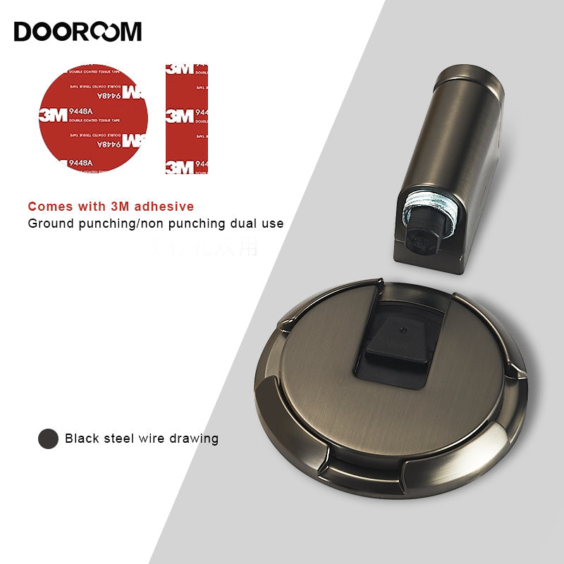 DOOROOM Windproof Door Stopper Indoor Heavy Duty Floor Stop Keep Door Open Mechanical NoDrilling Door Stopper with Screws