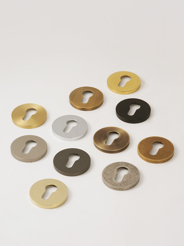 DOOROOM Brass Door Handle Accessories Euro Cylinder Escutcheon Rose Cover Matt Brass Antique Bronze Black