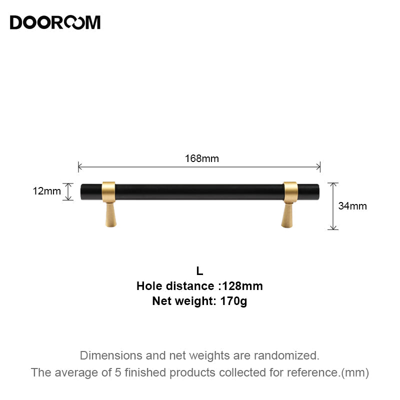 Dooroom Brass Furniture Handles T-bar Light Luxury Fashion Black Gold Silve Wardrobe Dresser Cupboard Cabinet Drawer Pulls