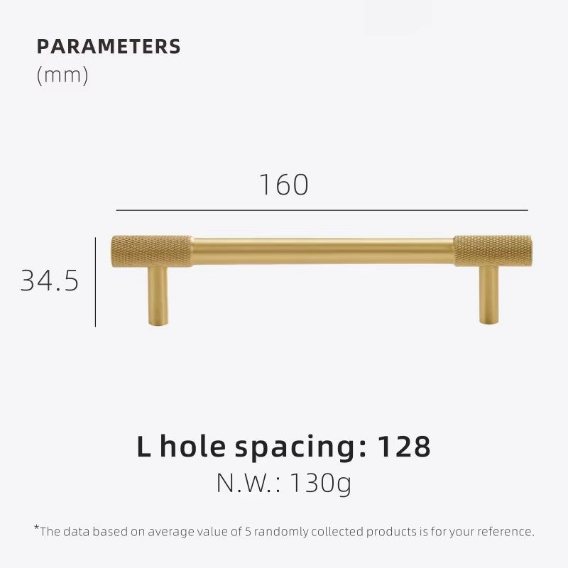 Dooroom Brass Knurling Furniture Handles Long Round Modern Pulls Cupboard Wardrobe Dresser Shoe Box Drawer Cabinet Wine Bar Knob