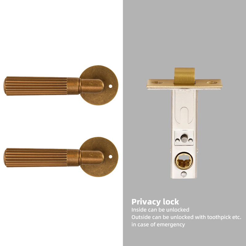 Dooroom Brass Door Lock Set Retro Simplicity Interior Bedroom Bathroom Lock Door Dummy Lock Passage Privacy Lock