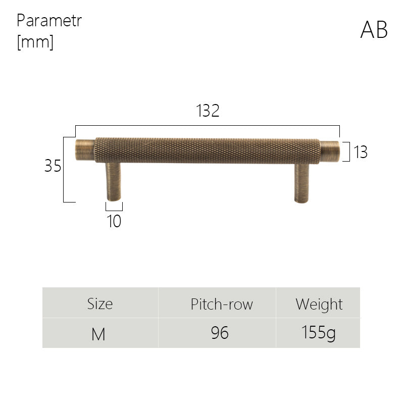 Dooroom Brass Furniture Handles Modern Knurled Antique Brass Cupboard Wardrobe Dresser Shoe Box Drawer Cabinet Knobs T-Bar