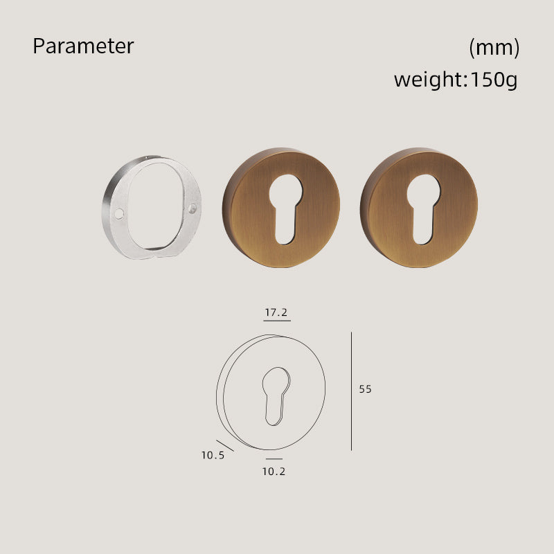 DOOROOM Brass Door Handle Accessories Euro Cylinder Escutcheon Rose Cover Matt Brass Antique Bronze Black