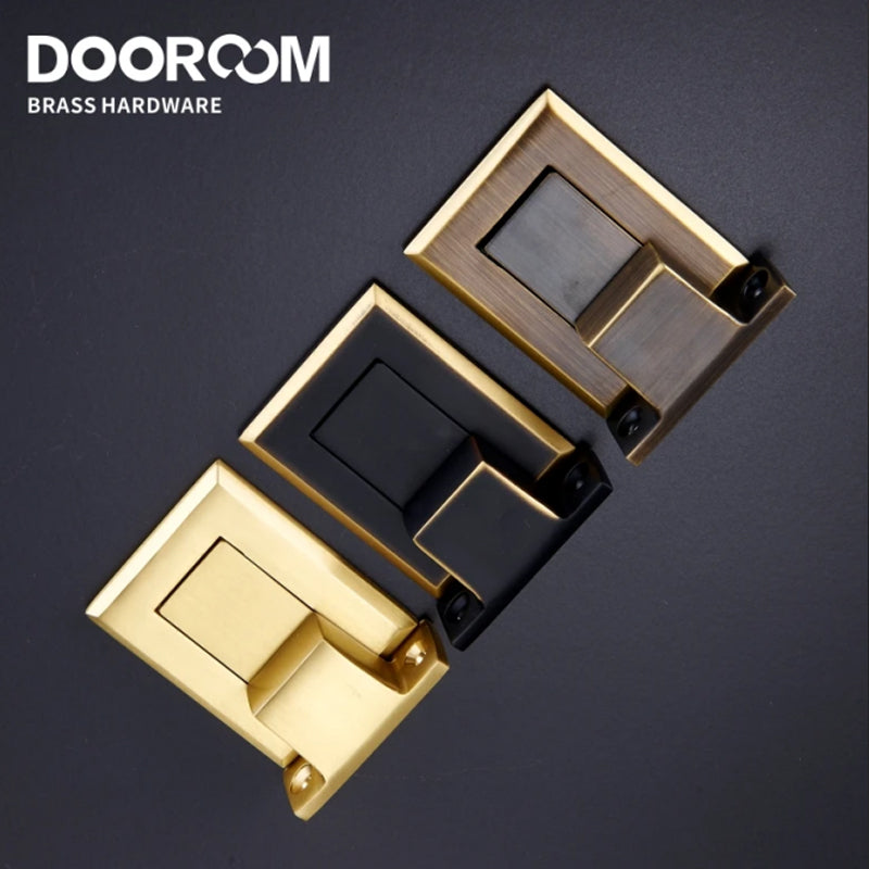 Dooroom Brass Door Stops Punch Free Invisible Magnetic Door Holder Underfloor Heating Door Bumper Catch Free Tapes