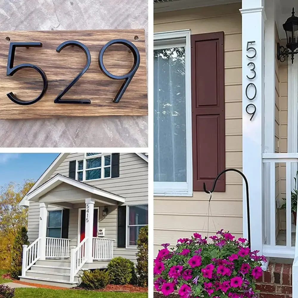 DOOROOM House Number Outdoor 0-9 Black House Gadgets  Signs Door Plate House Hotel Floor Number Villa Decoration Signboard