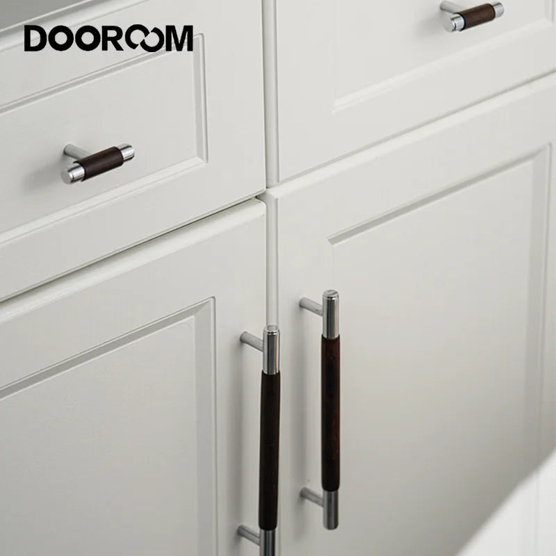 DOOROOM Brass Furniture Handles Wood Wardrobe Cupboard T-bar Drawer Knob Kitchen Cabinet Drawer Gabinete Pull Modern Hardware