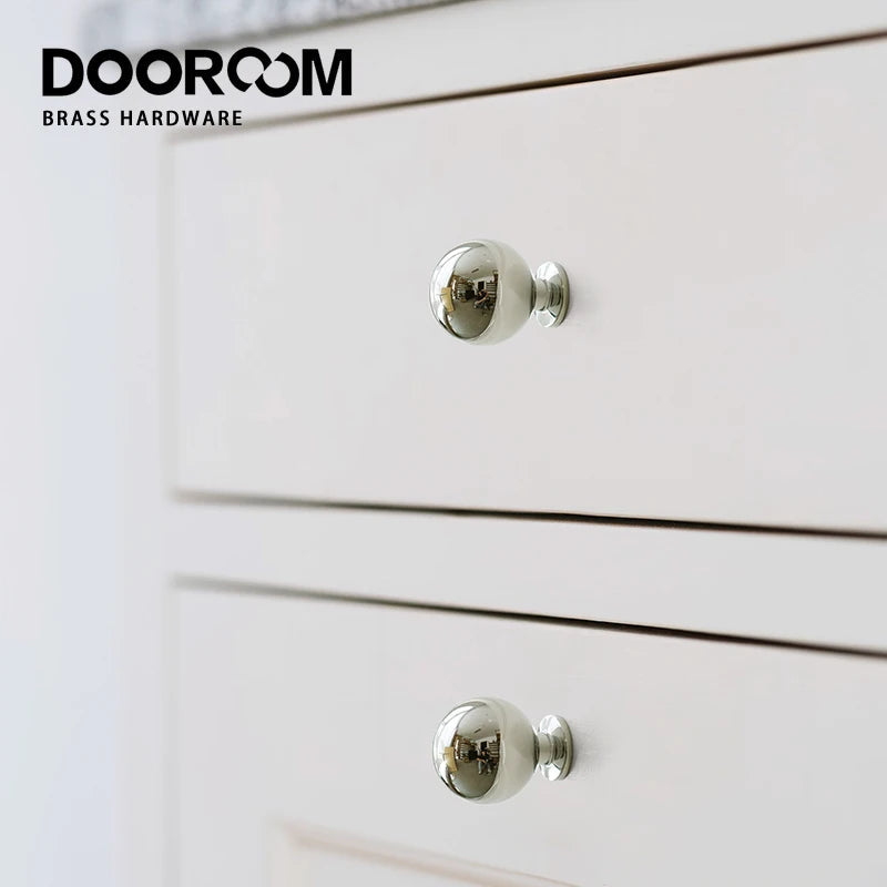 Dooroom Brass Rotundity High Quality Silver Furniture Wardrobe Dresser Cupboard Cabinet Door Drawer  Handle