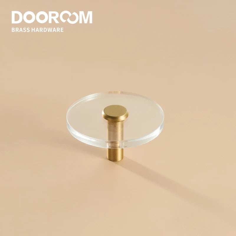 Dooroom Brass Acrylic Furniture Handles Wardrobe Dresser Cupboard Cabinet Drawer Shoe Box Knobs Clothes Hangers Wall Hooks