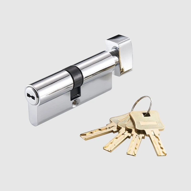 DOOROOM Thumb-Turn Euro Cylinder Door Lock Barrel 75mm Brass Made Multi Colours Optional