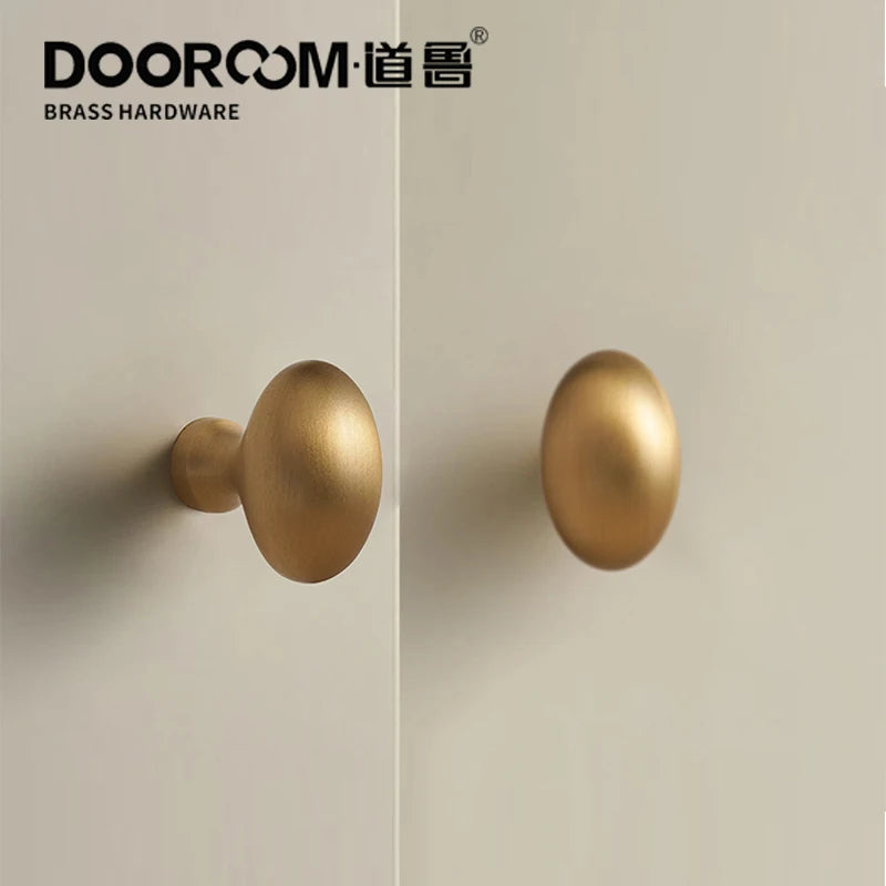 Dooroom 黄铜蛋形家具把手衣柜梳妆台橱柜门抽屉鞋盒拉手田园地中海风格旋钮