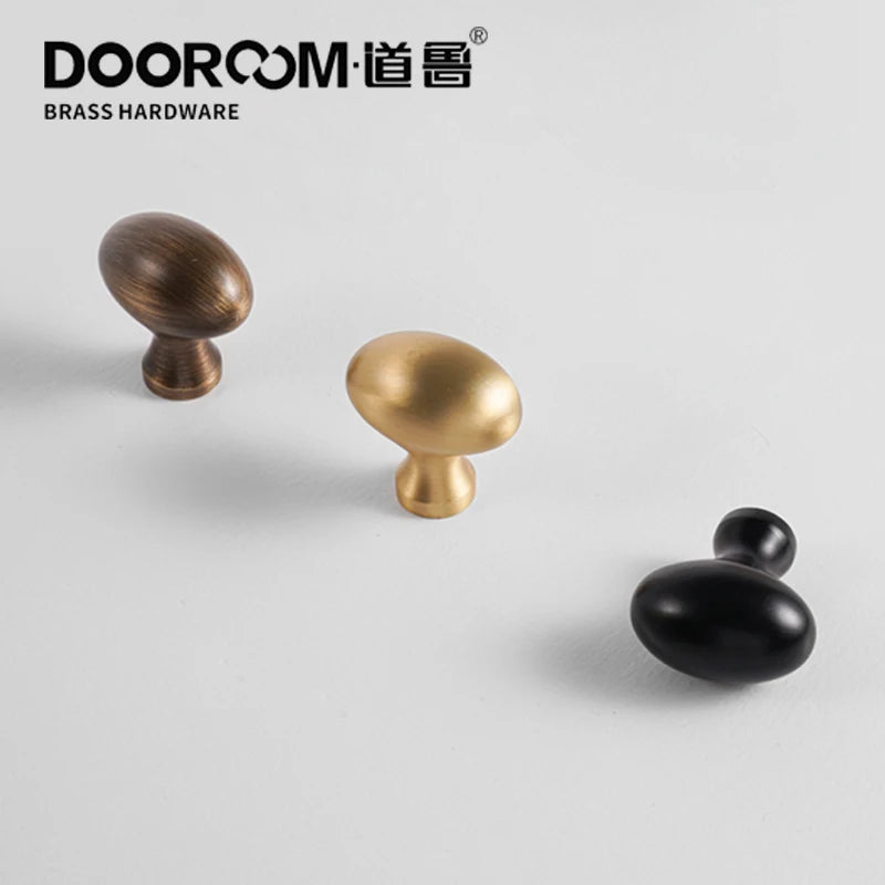 Dooroom 黄铜蛋形家具把手衣柜梳妆台橱柜门抽屉鞋盒拉手田园地中海风格旋钮