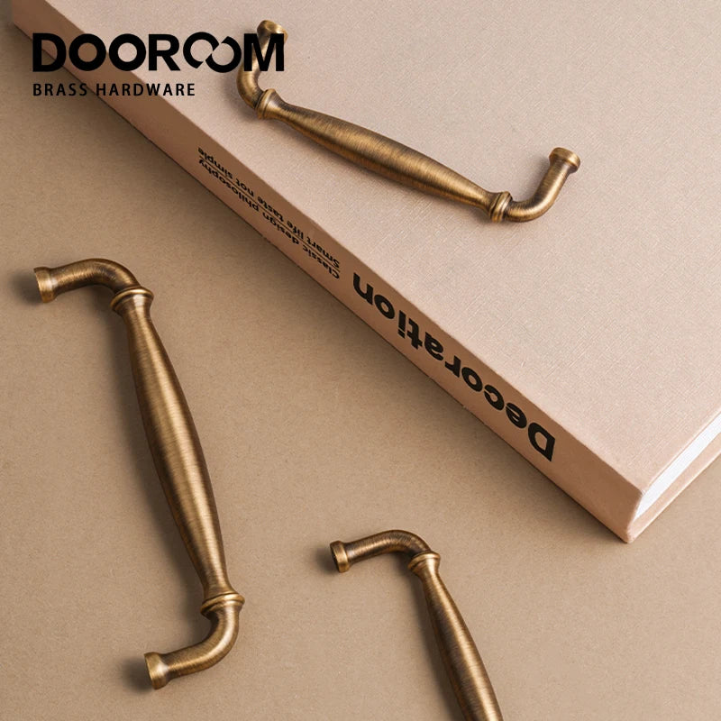 Dooroom Brass High Quality Furniture Handles Home Handshake Wardrobe Dresser Cupboard Cabinet Drawer Kitchen Accessories Pulls