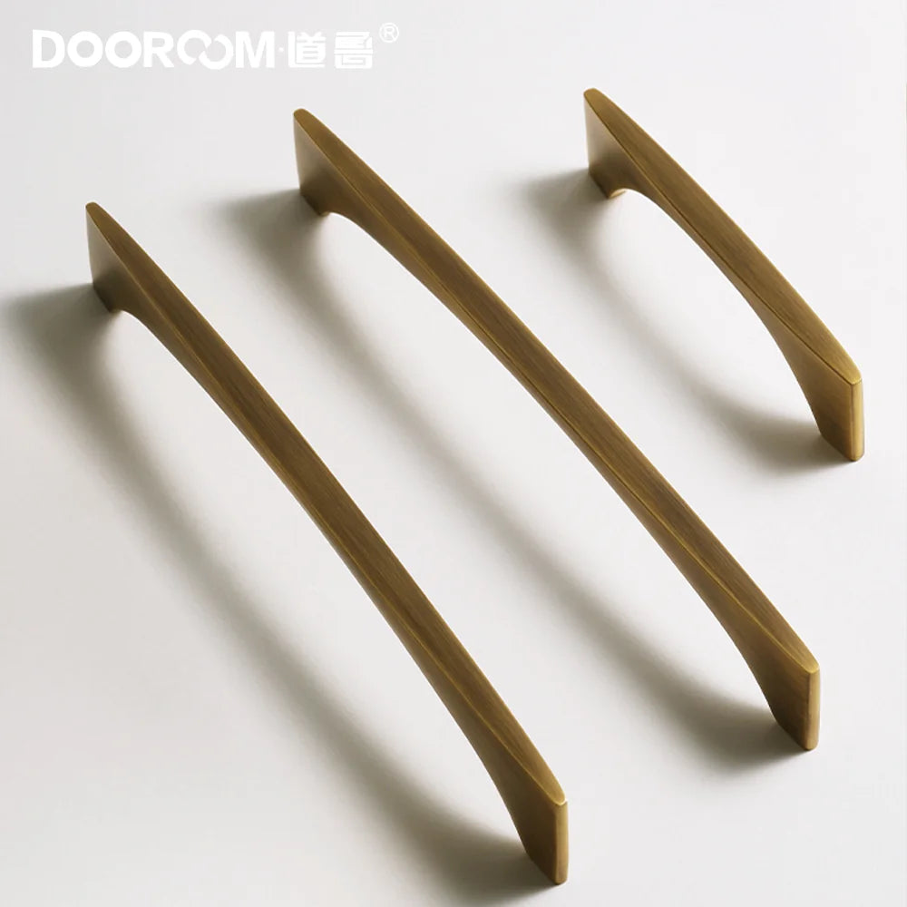 DOOROOOM High Quality Solid Brass Handle Minimalist Design Window Cabinet Door Drawer Kitchen Handle