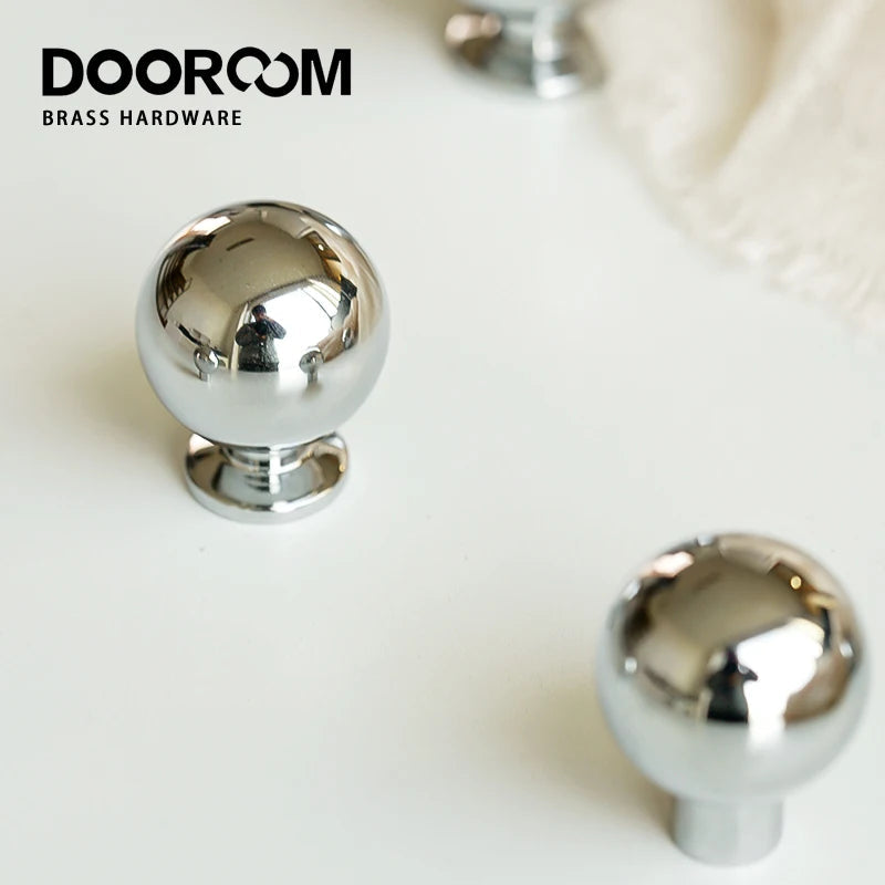 Dooroom Brass Rotundity High Quality Silver Furniture Wardrobe Dresser Cupboard Cabinet Door Drawer  Handle