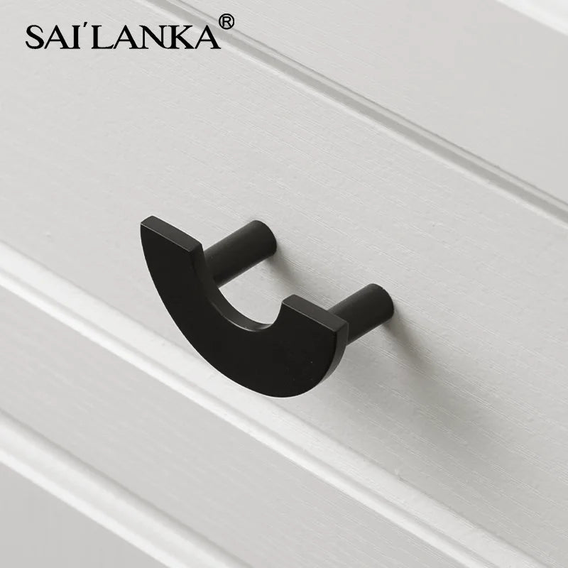 DOOROOM Brass Furniture Handles Modern Light Luxury Semi Circle Pulls Wardrobe Cupboard Armario Closet Gabinete Decoration