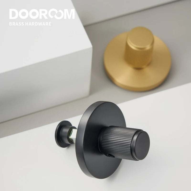 Dooroom Brass Linear Stripe Hidden Door Lock Set Living Room Bathroom Thumb Turn Matt Black Brushed Brass Open In Emergency