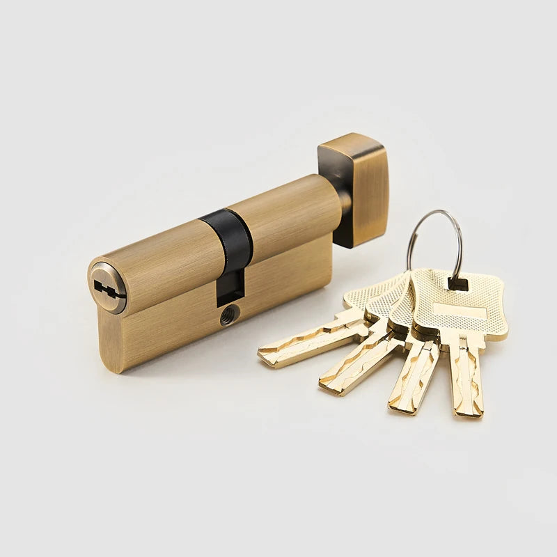 DOOROOM Thumb-Turn Euro Cylinder Door Lock Barrel 75mm Brass Made Multi Colours Optional