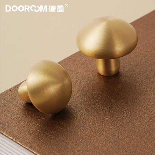 Dooroom  Solid Brass Smooth Round Cabinet Knobs Drawer Handles Wardrobe Elegant Touch Comfortable Feel Pull