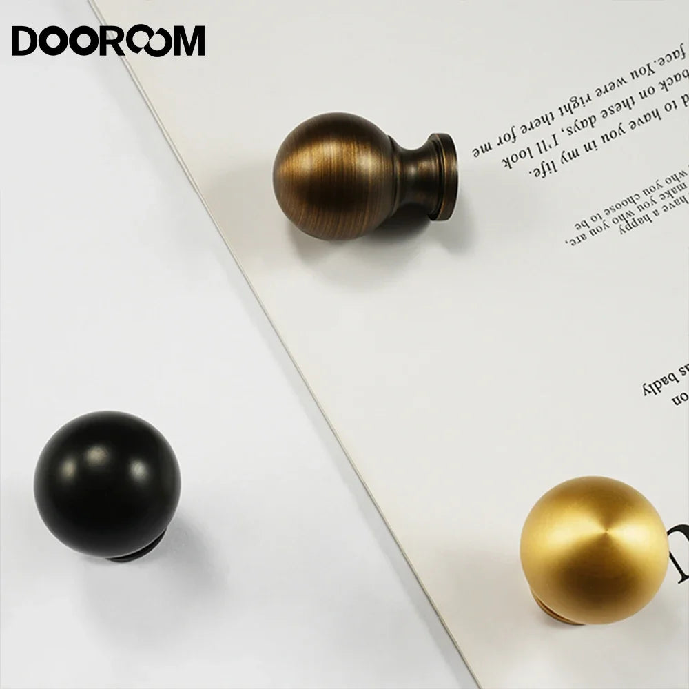 DOOROOM Brass Furniture Handles Solid Dresser Wardrobe Cupboard Drawer Knob Cabinet Drawer Pulls Handle Hardware Accessories