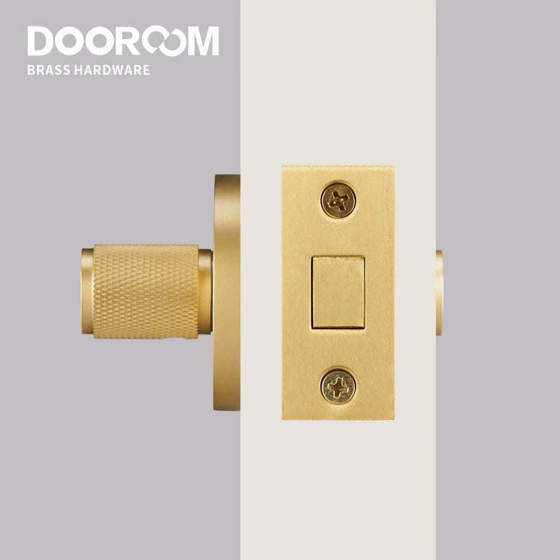 Dooroom Brass Knurled Hidden Door Lock Set Living Room Bathroom Invisible Thumb Turn Matt Black Brushed Brass Open In Emergency