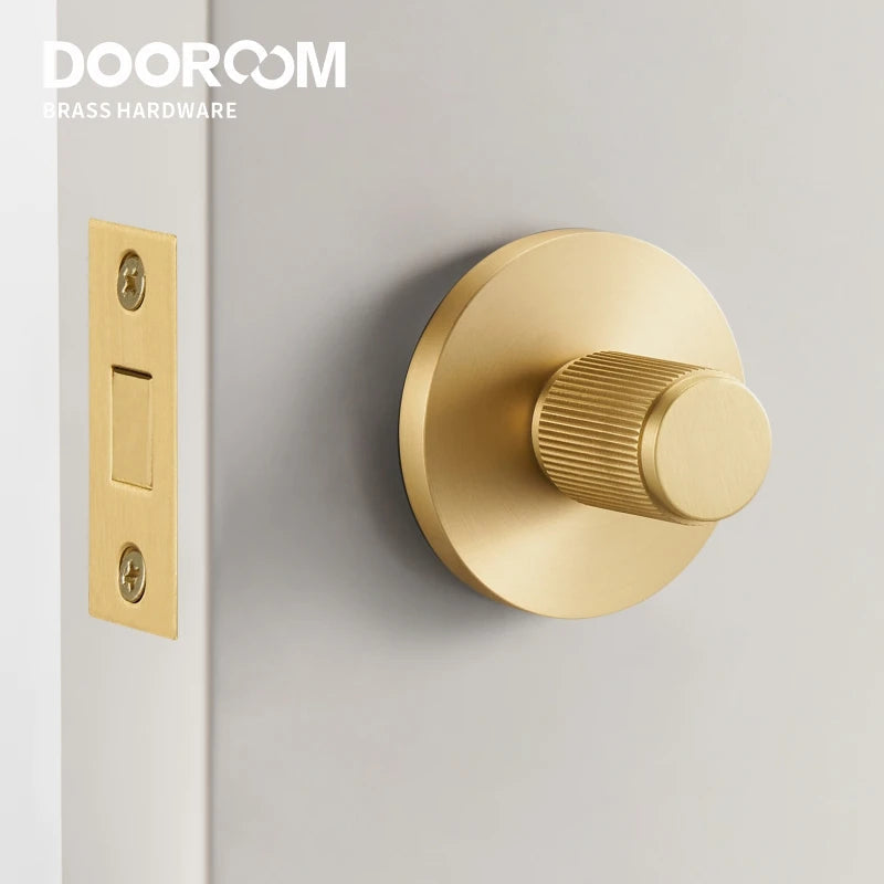 Dooroom Brass Linear Stripe Hidden Door Lock Set Living Room Bathroom Thumb Turn Matt Black Brushed Brass Open In Emergency