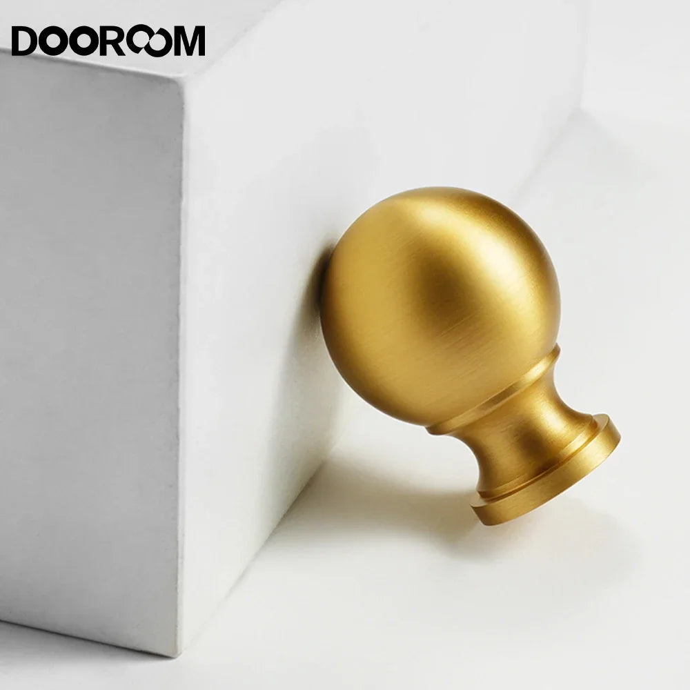 DOOROOM Brass Furniture Handles Solid Dresser Wardrobe Cupboard Drawer Knob Cabinet Drawer Pulls Handle Hardware Accessories