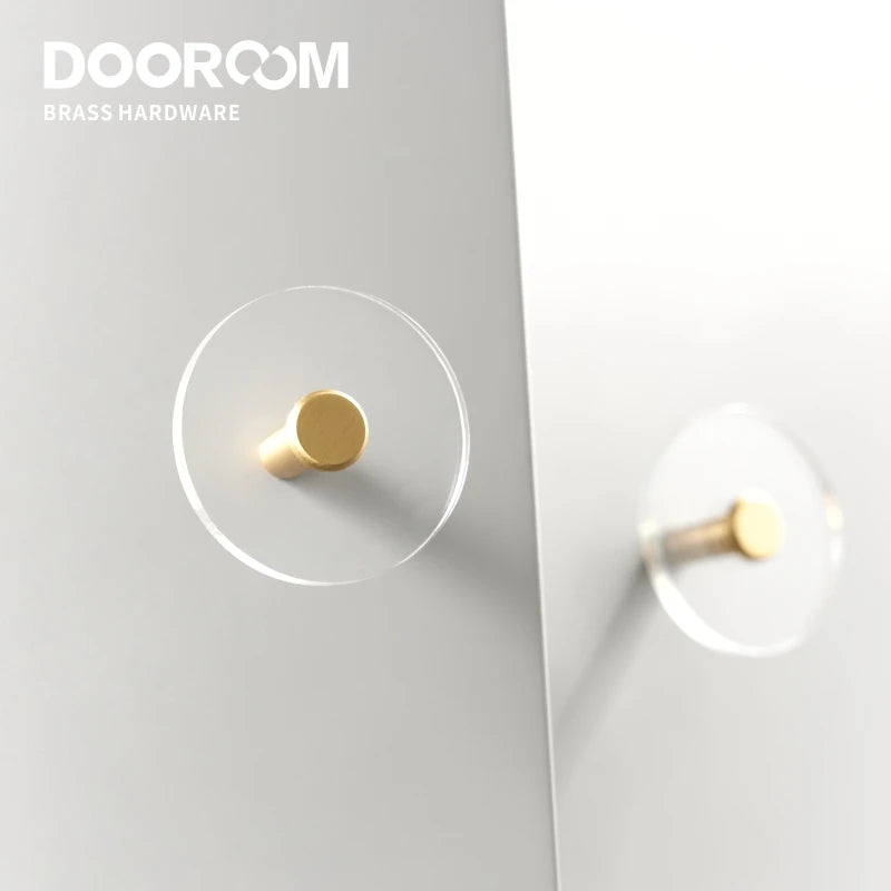Dooroom Brass Acrylic Furniture Handles Wardrobe Dresser Cupboard Cabinet Drawer Shoe Box Knobs Clothes Hangers Wall Hooks