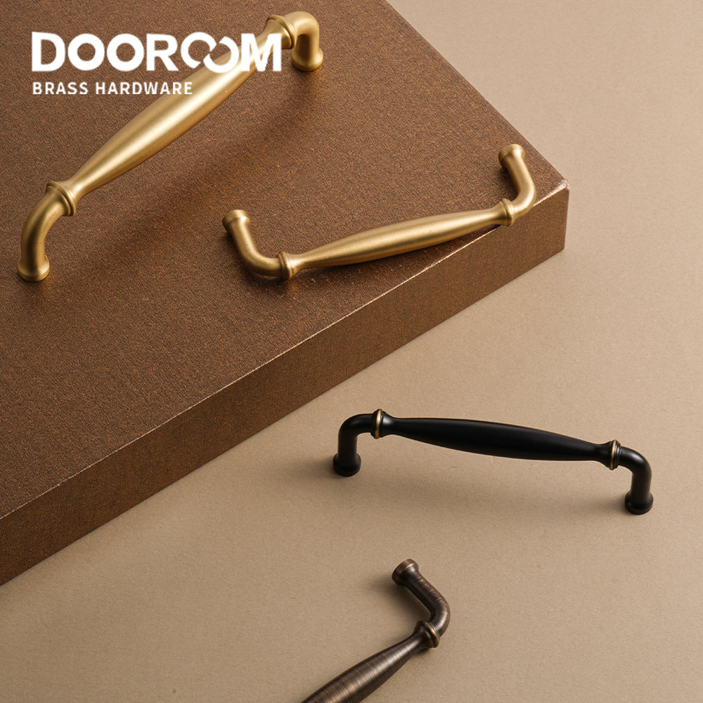 Dooroom Brass Furniture Handles Wardrobe Dresser Cupboard Shoe Box Cabinet  Drawer Pulls New Classic Pastoral European Knobs