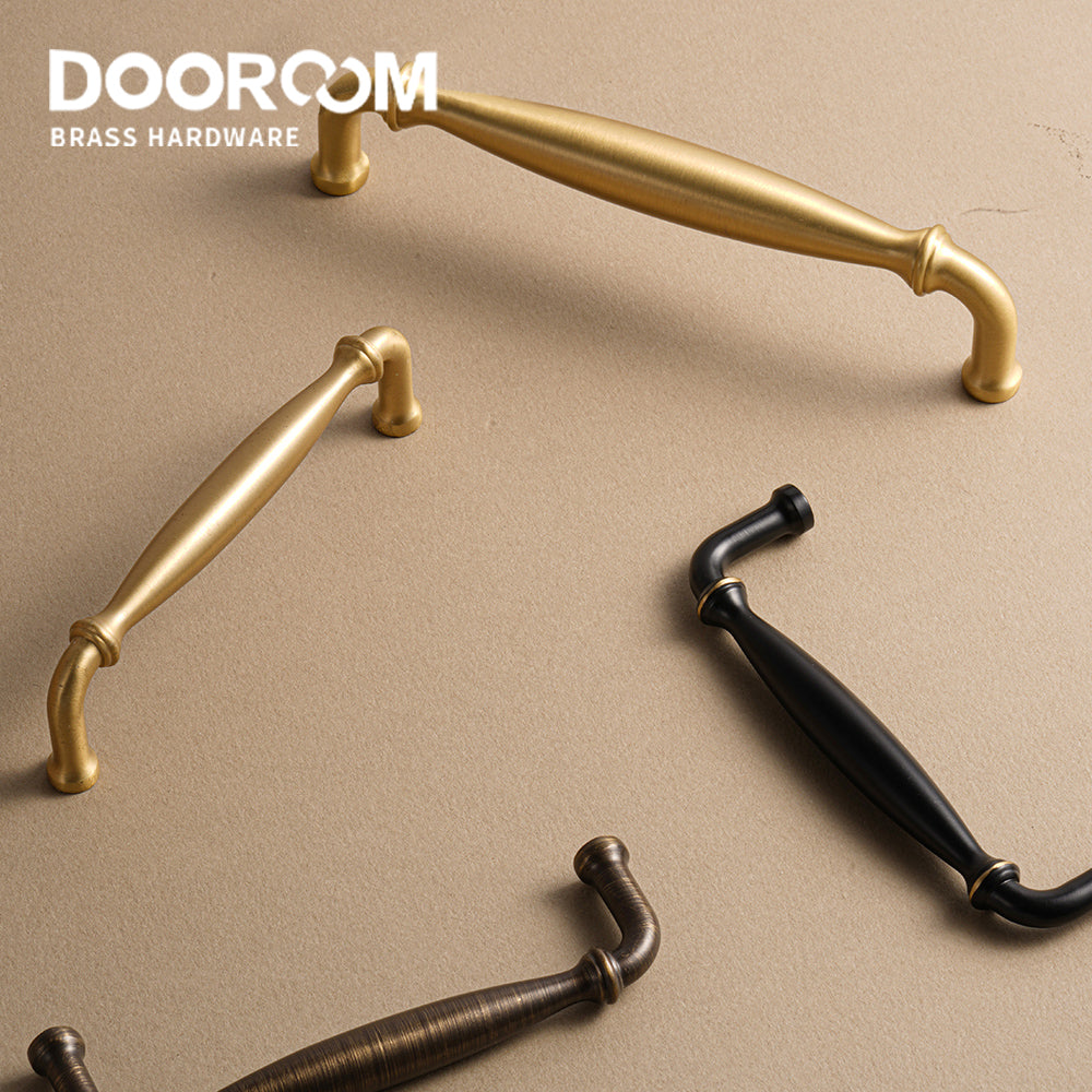 Dooroom Brass Furniture Handles Wardrobe Dresser Cupboard Shoe Box Cabinet  Drawer Pulls New Classic Pastoral European Knobs