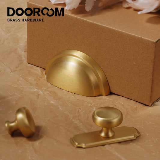 Dooroom Brass Furniture Handles Higher Quality Handle Cupboard Wardrobe Dresser Shoe Box Drawer Bin Pulls Hardware Tools