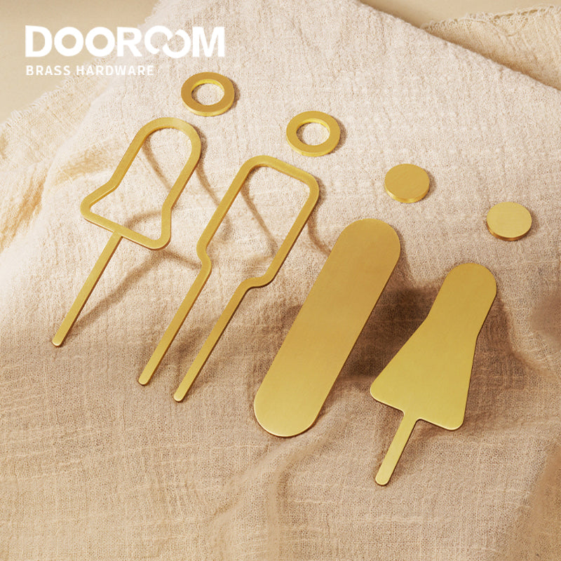 DOOROOM Brass Male And Female Logos Shopping Mall Fitting Changing Room Gender Prompt Toilet Identification Gender Marker