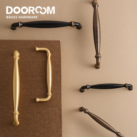 Dooroom Brass Furniture Handles Wardrobe Dresser Cupboard Shoe Box Cabinet  Drawer Pulls New Classic Pastoral European Knobs