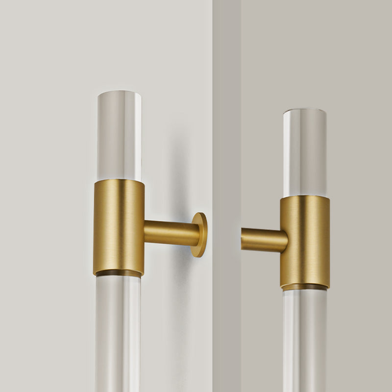 Dooroom Brass Acrylic Door Handles transparently Double Door Door Shower Room Single Side Double Side Matt Gold Pulls