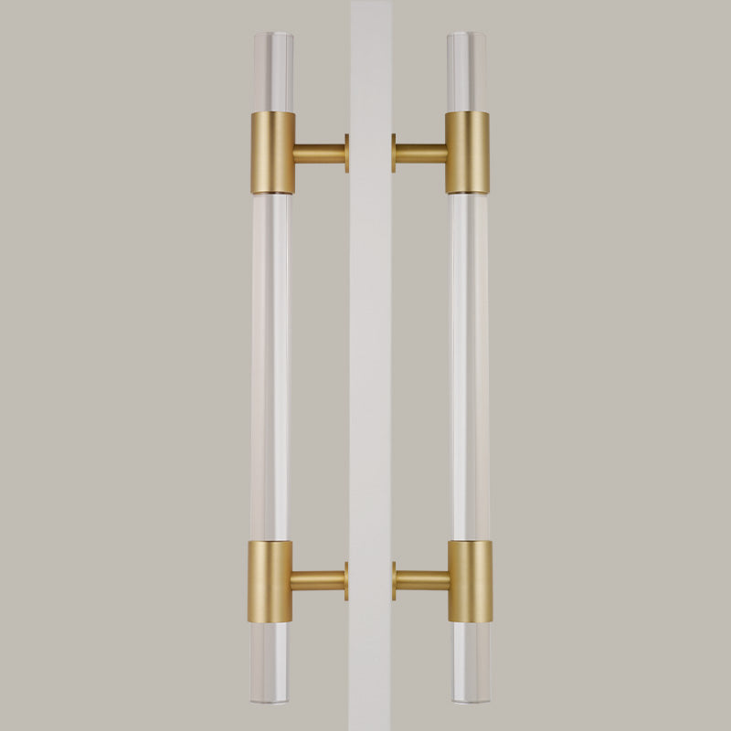 Dooroom Brass Acrylic Door Handles transparently Double Door Door Shower Room Single Side Double Side Matt Gold Pulls