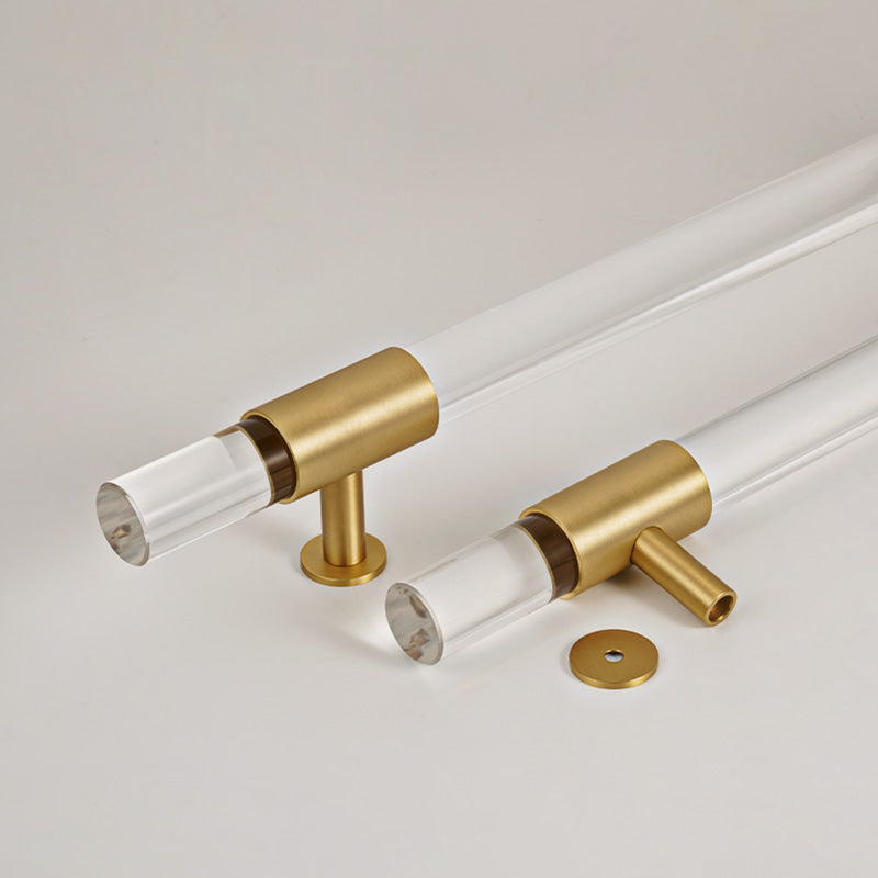 Dooroom Brass Acrylic Door Handles transparently Double Door Door Shower Room Single Side Double Side Matt Gold Pulls