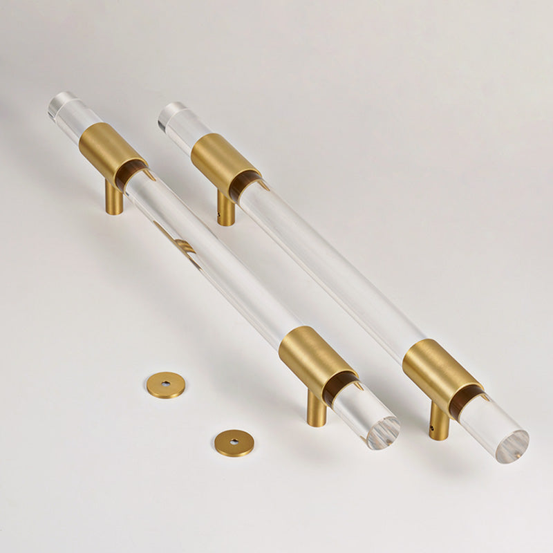 Dooroom Brass Acrylic Door Handles transparently Double Door Door Shower Room Single Side Double Side Matt Gold Pulls