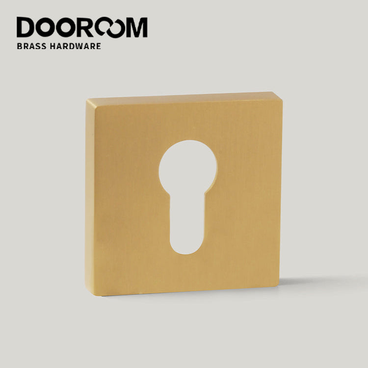 DOOROOM Brass Door Handle Accessories Euro Cylinder Escutcheon square Matt Brass Antique Bronze Black