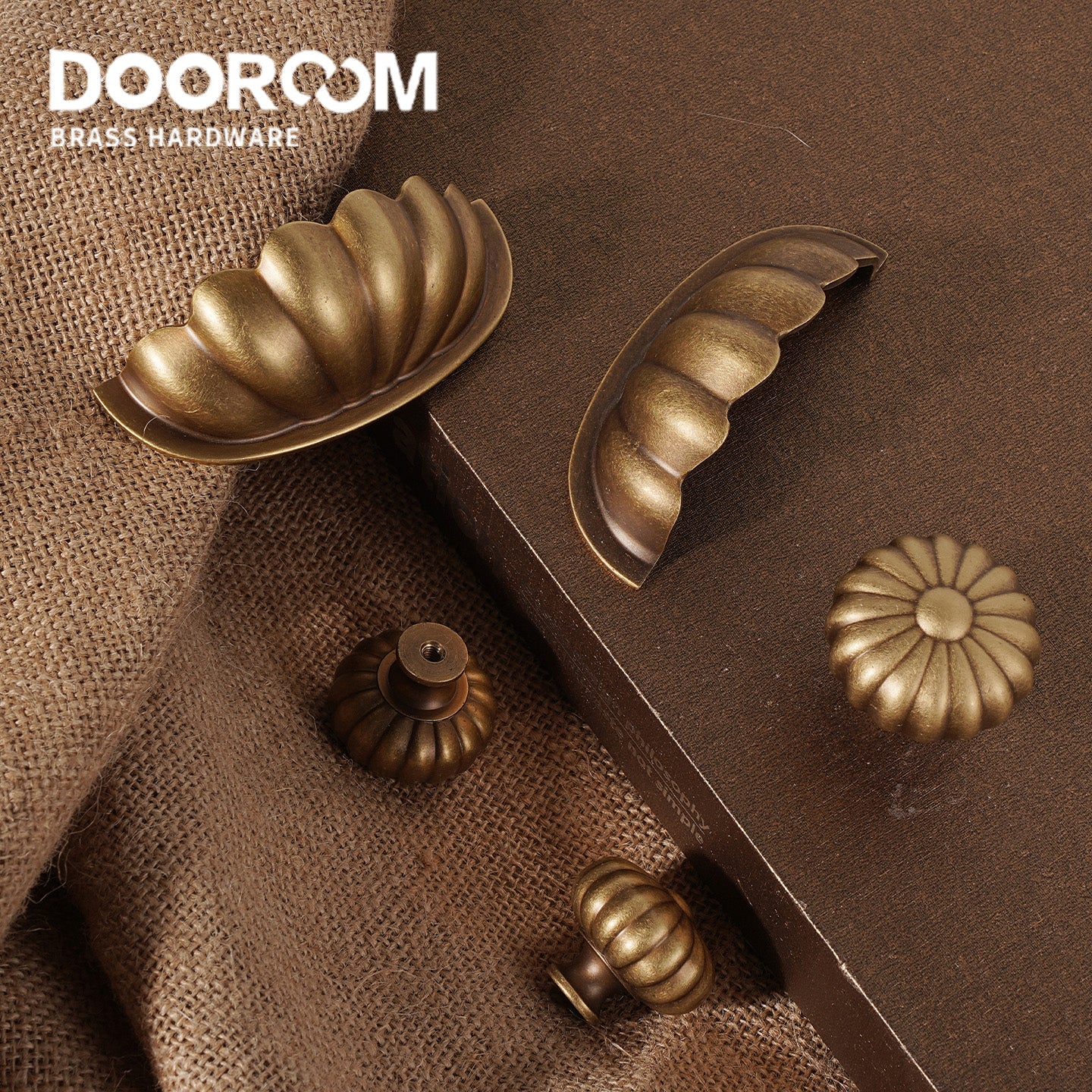 Dooroom Brass Furniture Handles Modern Pumpkin Yellow Bronze Wardrobe Dresser Cupboard Cabinet Shoe Box Knobs Hardware tools