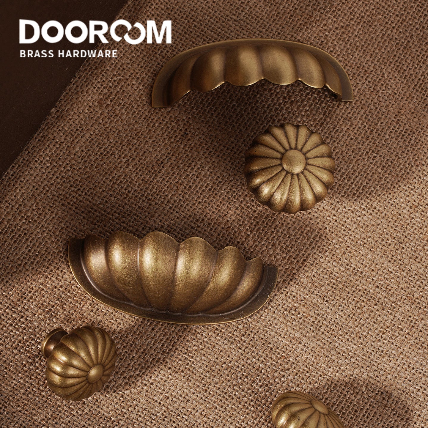 Dooroom Brass Furniture Handles Modern Pumpkin Yellow Bronze Wardrobe Dresser Cupboard Cabinet Shoe Box Knobs Hardware tools