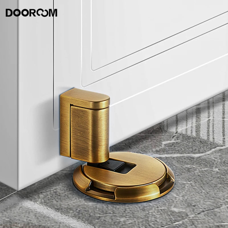 DOOROOM Windproof Door Stopper Indoor Heavy Duty Floor Stop Keep Door Open Mechanical NoDrilling Door Stopper with Screws
