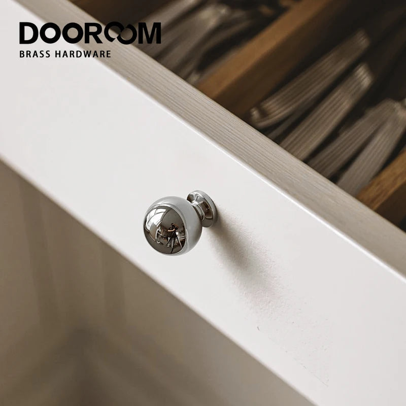 Dooroom Brass Rotundity High Quality Silver Furniture Wardrobe Dresser Cupboard Cabinet Door Drawer  Handle