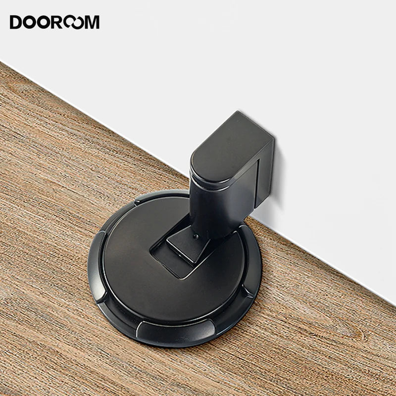 DOOROOM Windproof Door Stopper Indoor Heavy Duty Floor Stop Keep Door Open Mechanical NoDrilling Door Stopper with Screws