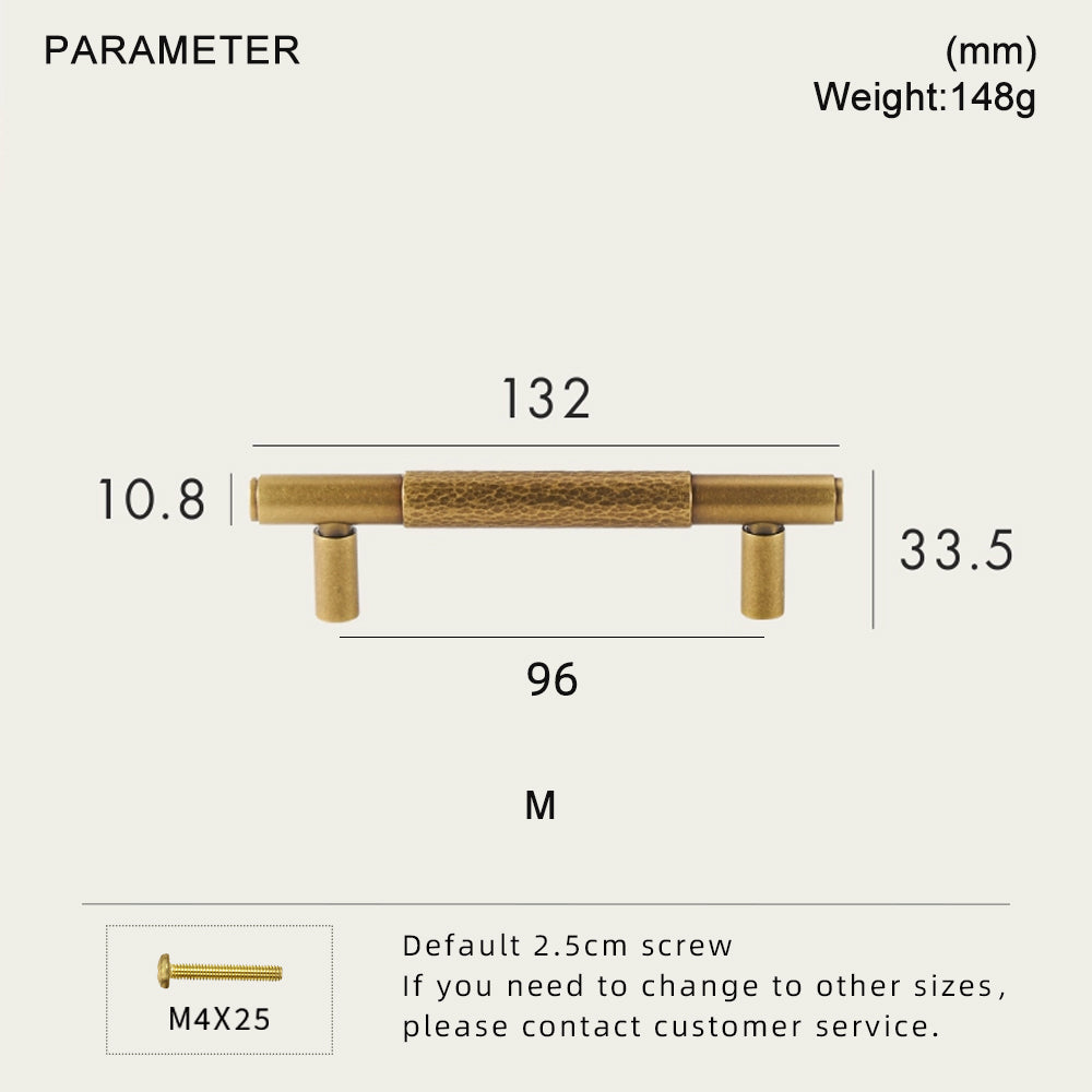 Dooroom Brass Pull Furniture Handles Modern Hammered Yellow Bronze Higher Quality Cupboard Wardrobe Dresser Drawer Cabinet Knobs