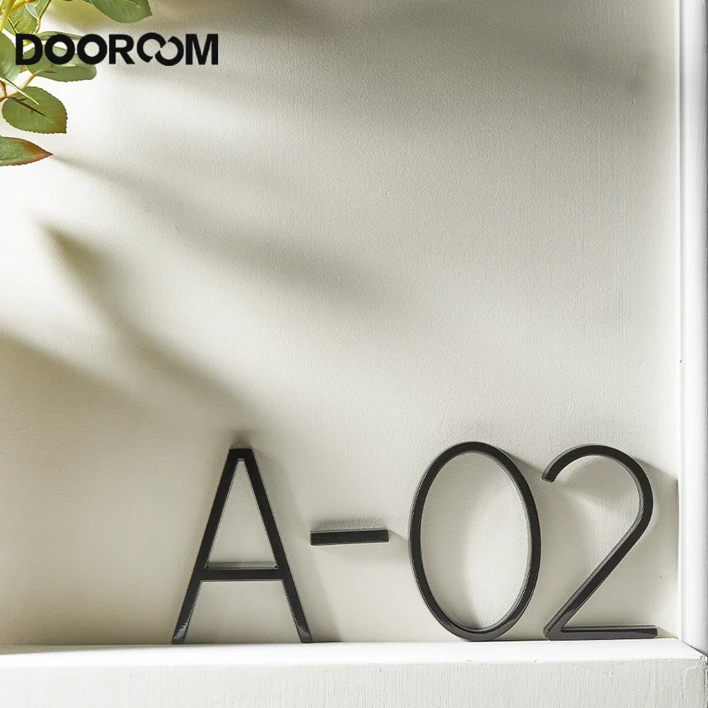 DOOROOM House Number Outdoor 0-9 Black House Gadgets  Signs Door Plate House Hotel Floor Number Villa Decoration Signboard
