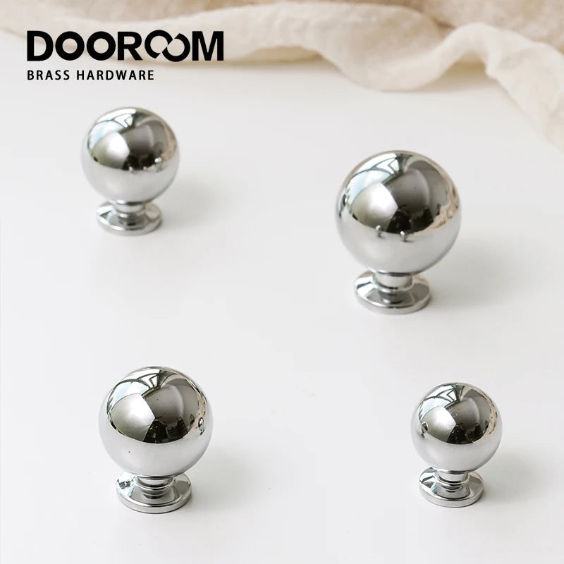 Dooroom Brass Rotundity High Quality Silver Furniture Wardrobe Dresser Cupboard Cabinet Door Drawer  Handle