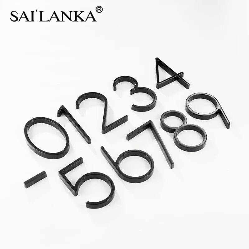DOOROOM House Number Outdoor 0-9 Black House Gadgets  Signs Door Plate House Hotel Floor Number Villa Decoration Signboard
