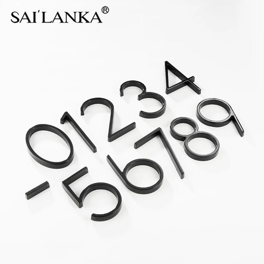 DOOROOM House Number Outdoor 0-9 Black House Gadgets  Signs Door Plate House Hotel Floor Number Villa Decoration Signboard
