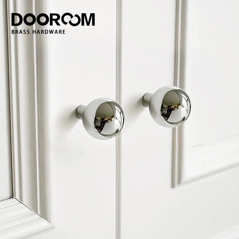 Dooroom Brass Rotundity High Quality Silver Furniture Wardrobe Dresser Cupboard Cabinet Door Drawer  Handle